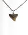 Colier handmade cu dinte fosilizat autentic de Rechin Taur, 2,2 cm lungime pandantiv, 20 mil ani, Miocen, SUA