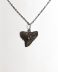 Handmade necklace with Authentic fossilized Bull Shark tooth, 2.2 cm pendant length, 20 million years old, Miocene, USA